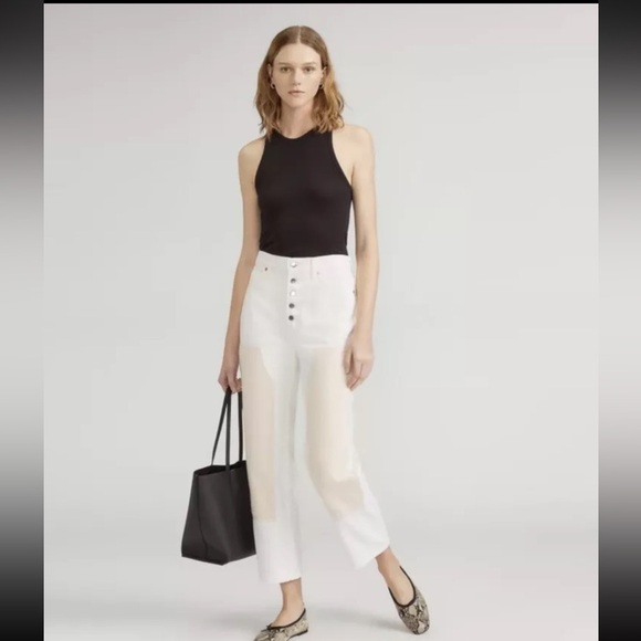 Everlane Womens The Painter Jean Bone White Size sz 27NWT $128 - Picture 4 of 13